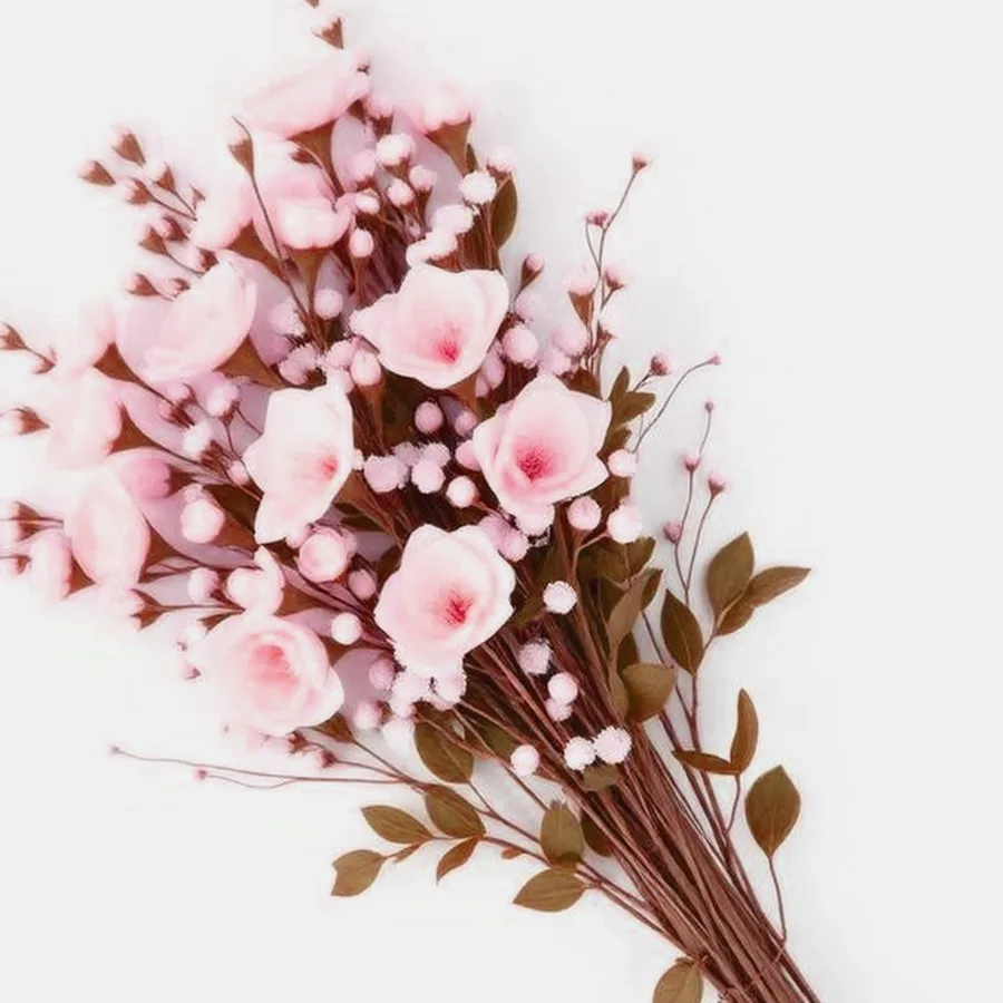Plaid Artificial Floral Stem Bundle — 18"