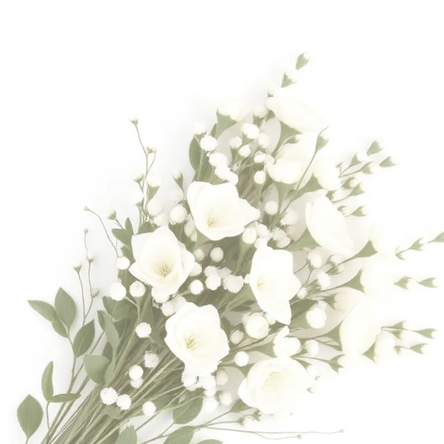 Plaid Artificial Floral Stem Bundle — 18", Ivory