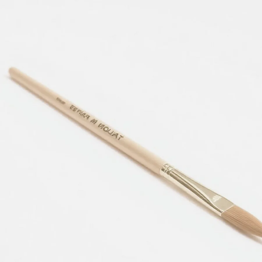 Plaid Golden Taklon Round Brush — Size 10, Natural