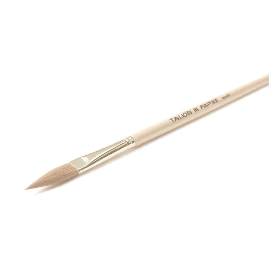 Plaid Golden Taklon Round Brush — Size 14, Natural