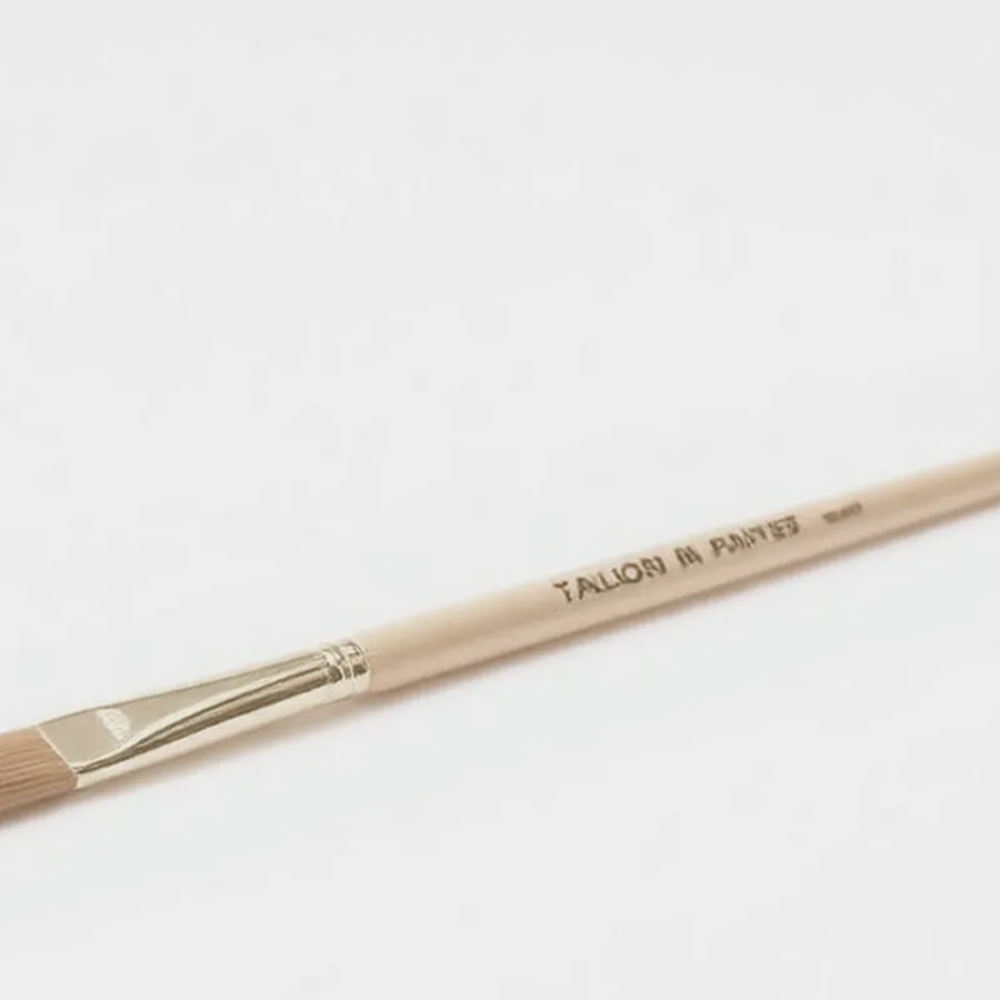 Plaid Golden Taklon Round Brush — Size 6, Natural