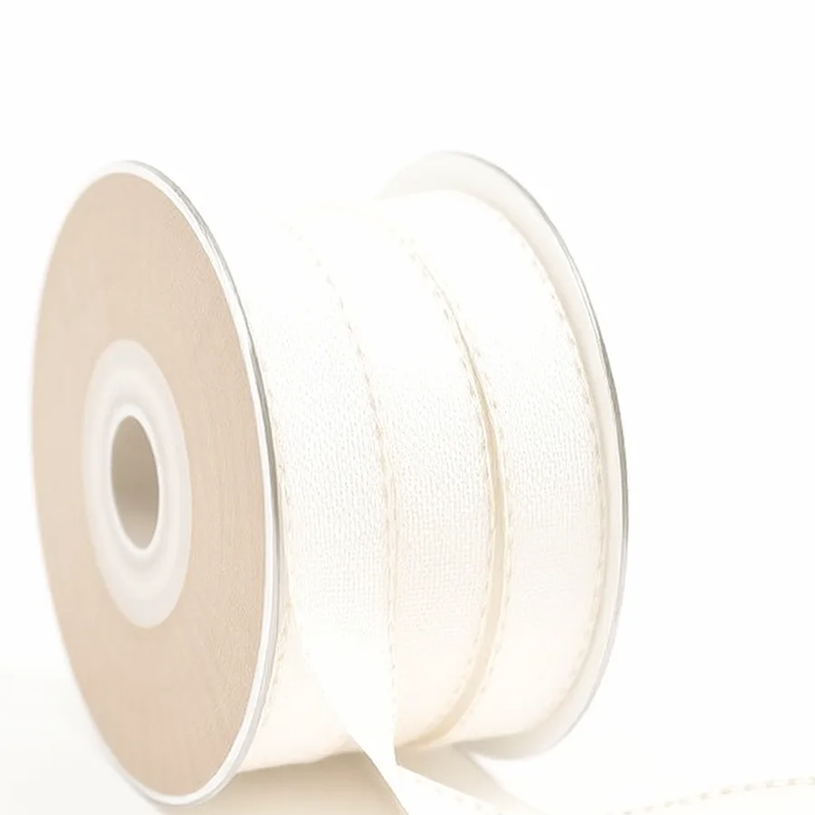 Plaid Wired Edge Craft Ribbon — 2.5" x 10 yd, Ivory