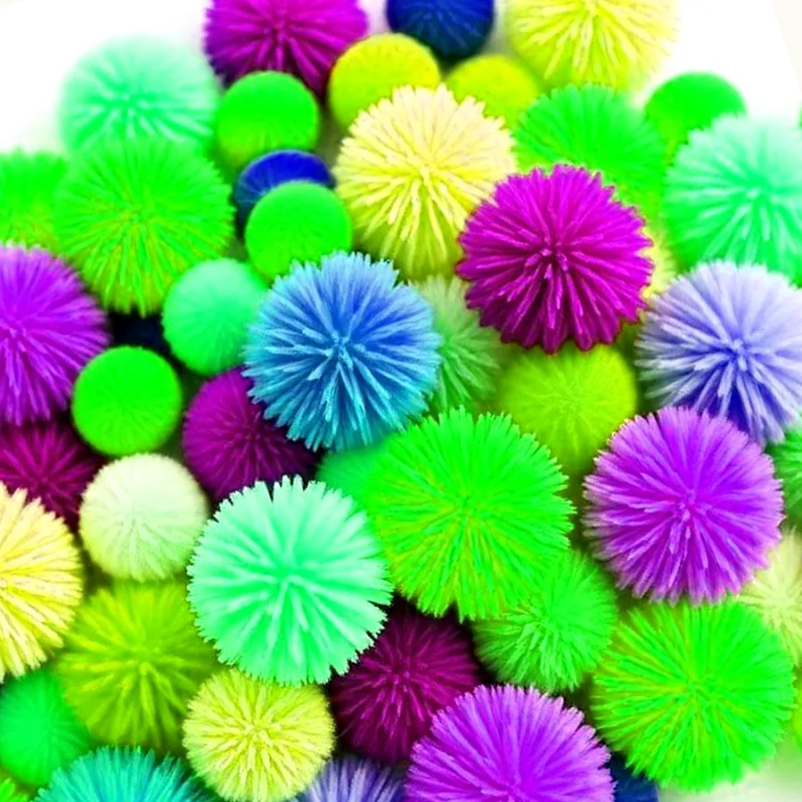 Tulip Craft Pom Pom Assortment — Mixed Size, Pastel Assortment